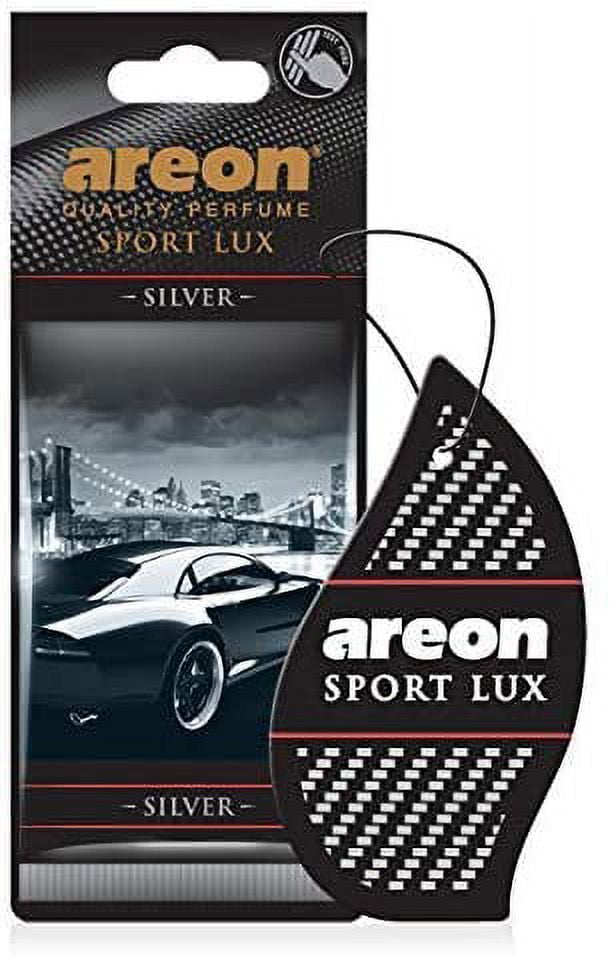 AREON Sport Lux Silver Hanging Cardboard Air Freshener for Car, Home & Office Premium