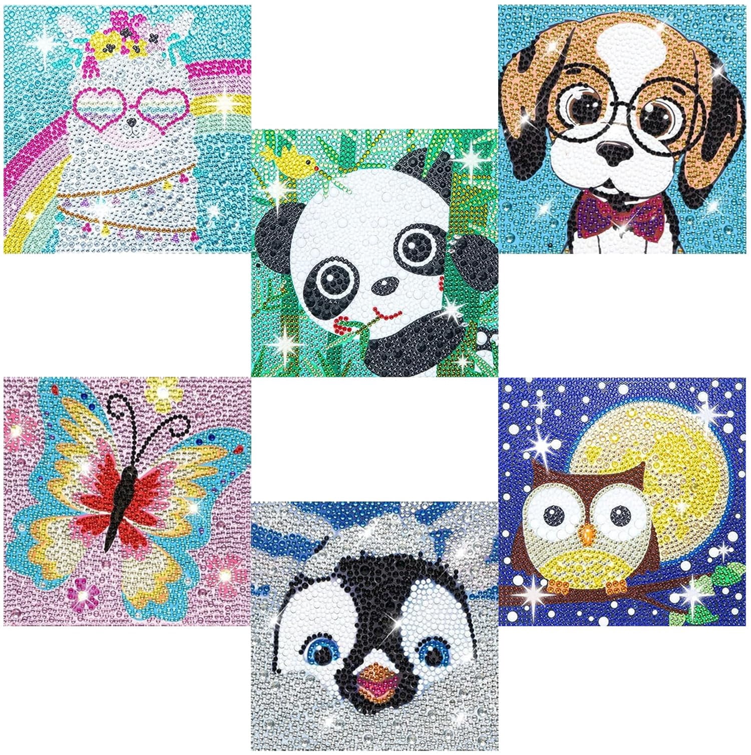 6 Pack 5D Diamond Painting Kits - Full Round Drill DIY Art For Beginners, Moon Beach Landscape, Home Wall Decor 12x16 Inch