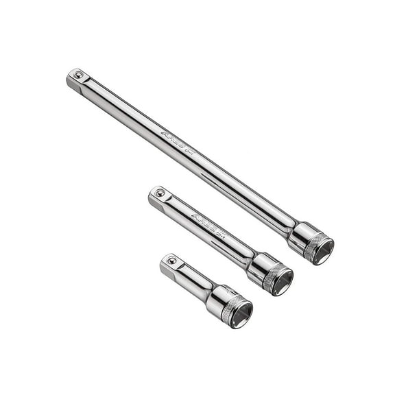 ARES 70245-3-Piece 1/2-Inch Drive Socket Extension Set - Includes 3-Inch, 5-Inch and 10-Inch Extensions - Premium Chrome Vanadium Steel with Mirror Finish