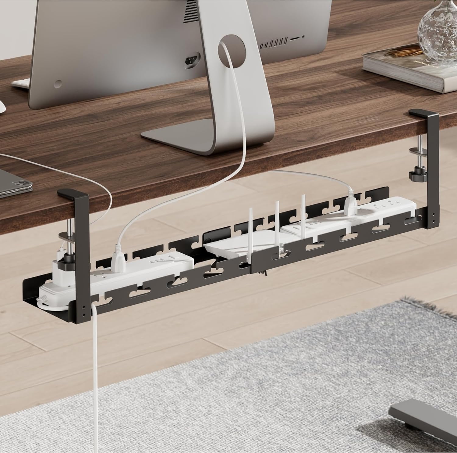 ARES WING 17"-28.7" Extendable Under Desk Cable Management Tray with ...