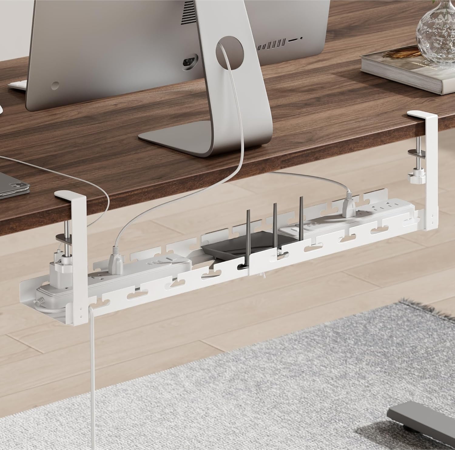 ARES WING 17"-28.7" Extendable Under Desk Cable Management Tray with ...