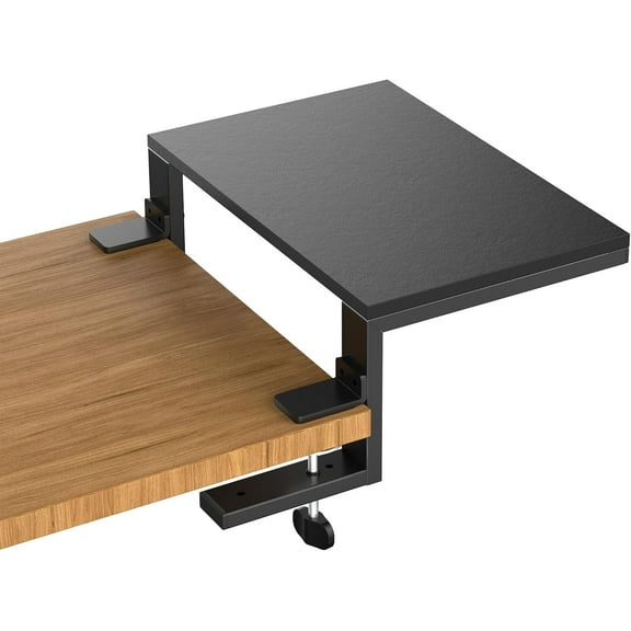 ARES WING 3 in 1 Versatile Clamp on Desk Shelf, 15 inches Desk Extender Shelves, Heavy Duty Desktop Organizer for Gaming and Office Accessories, Black