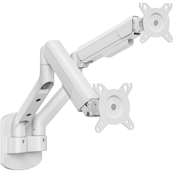 ARES WING Dual Monitor Wall Mount for 17-35" Screens, Heavy Duty Ultrawide Monitor Arm, Fully Adjustable VESA 75/100 Monitor Wall Mount, White