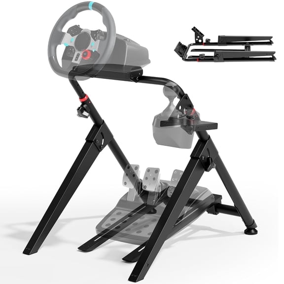 ARES WING Foldable Sim Racing Wheel Stand, Universal Racing Simulator Cockpit for PS5 PS4 Xbox PC, Adjustable Formula & GT Wheel Stand Compatible with Fanatec Thrustmaster Logitech Moza