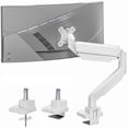 thumbnail image 1 of ARES WING Heavy Duty Monitor Arm 40 lbs, Ultrawide Monitor Mount for 13–49 inch Screens, Gas Spring Desk Mount, VESA 75x75/100x100, White, 1 of 12