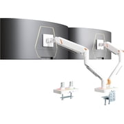 ARES WING RGB Dual Monitor Arm for 17-45 Screens, Heavy Duty Ultrawide Monitor Mount Holds 44lbs, VESA 75/100, White