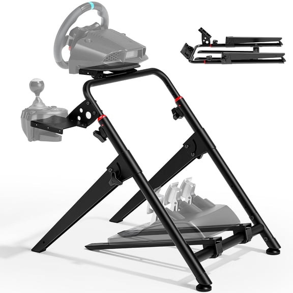 ARES WING Sim Racing Wheel Stand with Shifter and Pedal Mount, Foldable Racing Stand