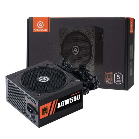 ARESGAME 550W Power Supply, 80  Bronze Certified ATX PSU (AGW550, Non-modular)