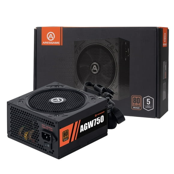 ARESGAME 750W Power Supply, 80+ Bronze Certified Semi-modular ATX PSU (AGW750, Semi-modular)