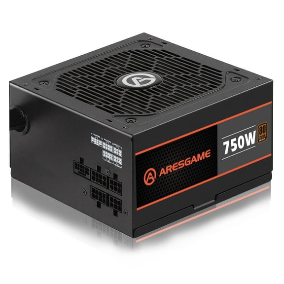 ARESGAME 750W Semi-Modular ATX Gaming Power Supply 80lus Bronze Certified PSU (AGV750)