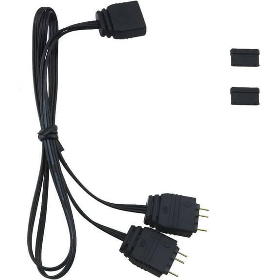 ARGB 5V 3Pin Extension Cable Adapter 1 to 2 Cooling Fan HUB Splitter Connector for MSI ASRock AURA Motherboard
