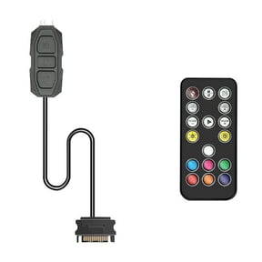 ARGB Controller 5V 3pin to SATA Power Supply RGB Controller 3PIN Hub for Computer CPU Case Fan LED Light Radiator Black