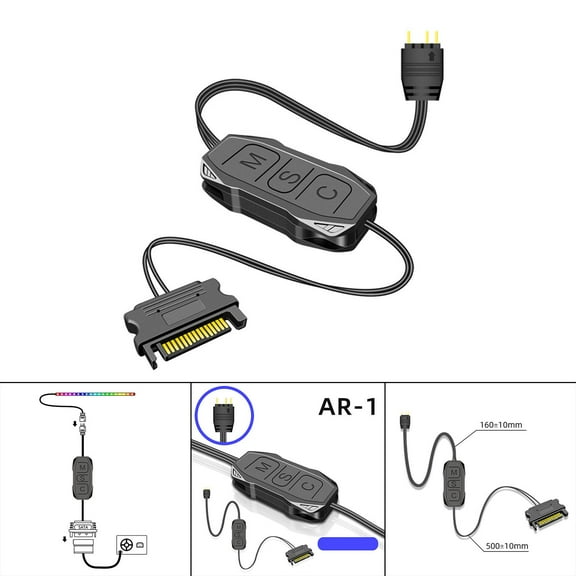 ARGB Controller Remote Control 3Pin Gorgeous Power Supply Button USB Mini 5V Connectors for Desktop Computer Chassis Fan Accessories Water