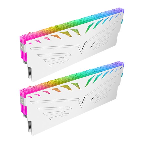 ARGB Heatsink Shell Set for Desktop DIMM Area, 2Pcs Metal Coolers with Light Diffuser for Side-Panel Display Use