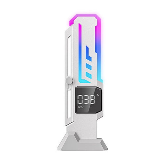 ARGB Illuminating GPU Bracket Featuring Digital Temperature Screen And Magnetic Mounting System For Gaming Rigs