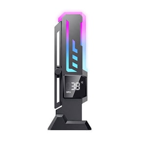 ARGB Illuminating GPU Bracket Featuring Digital Temperature Screen And Magnetic Mounting System For Gaming Rigs