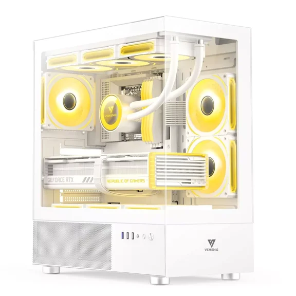 ARGB Micro ATX Gaming Glass Panel Computer PC Case AMD Intel Mid-Tower M-ATX ITX-White Color