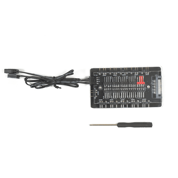 ARGB PWM HUB FAN HUB Temperature Control Shenguang Synchronous Dual 10-Channel Chassis Fan Light Controller,1 * Controller module 1 * Screwdriver,Black