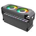 thumbnail image 1 of ARGB RAM Cooler With Dual 50mm Fans, Aluminum Memory Heatsink Cooling Module For DDR3 DDR4 DDR5 Desktop Computer RAM, 5V 3-Pin RGB Sync Memory Cooling Accessory,D50 Black, 1 of 18