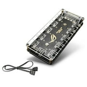 ARGB RGB Fan HUB, 10 Ports for Addressable RGB Light, 1 to 10 Multi Way Splitter 5V/3PIN RGB Fan HUB
