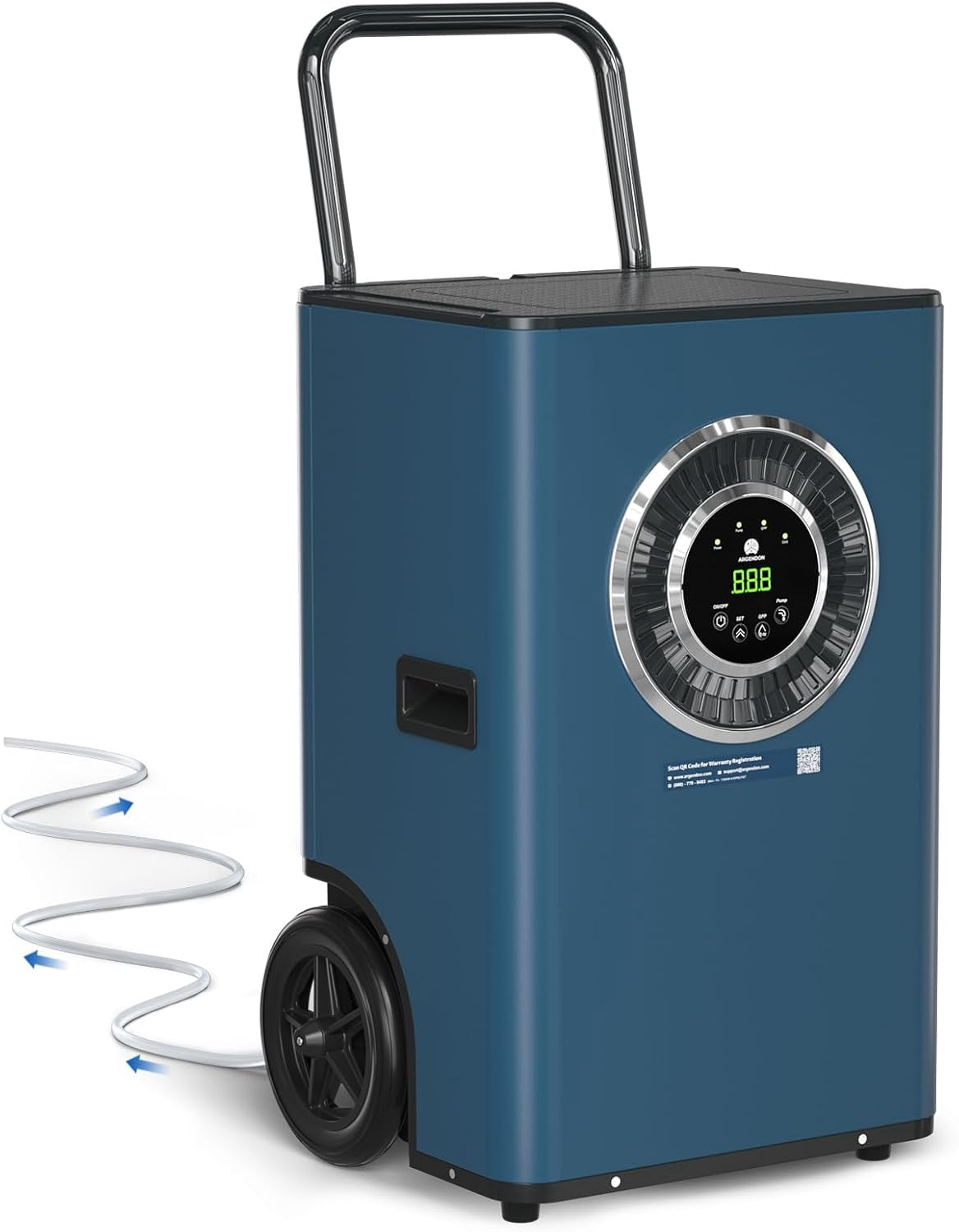 ARGENDON Commercial Dehumidifier with Pump for Basement, 170 Pints Heavy Duty Industrial Dehumidifiers on Wheels with Drain Hose for Water Damage Restoration,Garage, AUTO Defrost,SLGR Dehumidifiers
