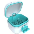 thumbnail image 1 of ARGOMAX Leak Proof Denture Bath Cup, Portable Soaking Denture Box, Denture Bath Case with Strainer, for Dentures and Braces (White + Cyan)., 1 of 1