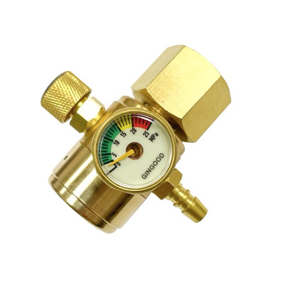 for ARGON Gas Regulator AR-019 Pressure Gauge For TIG Welding, Solid Copper Flow Meter Reducer Valve With Accurate for DIAL, Drop-Resistant Industrial Accessory