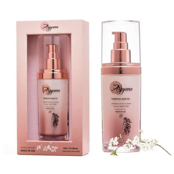 Argyana Hair Mask with Organic Argan Oil for Straight, Wavy, Curly, Bleached, Frizzy Hair - Jasmine Scented