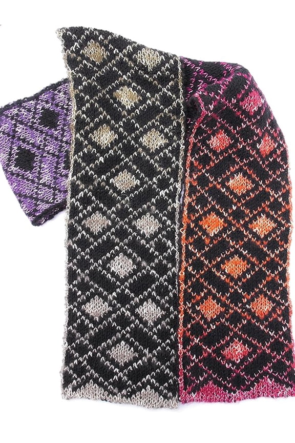 ARGYLE HANDMADE REVERSIBLE SCARF - EARTHY COLORS