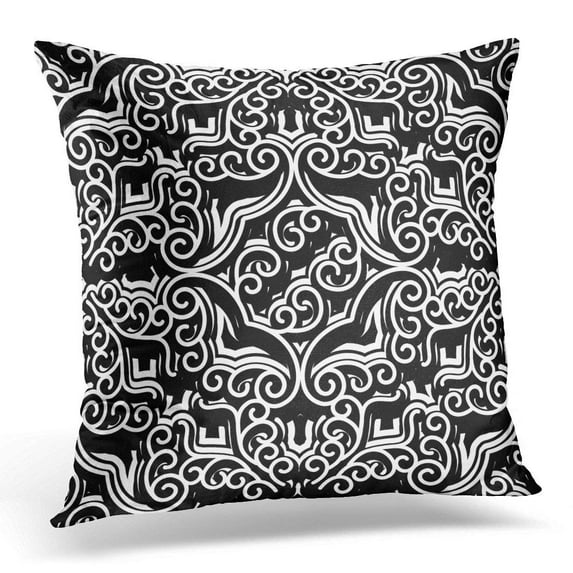 ARHOME Abstract Black and White Swirly Vintage Ancient Throw Pillow Case Pillow Cover Sofa Home Decor 16x16 Inches