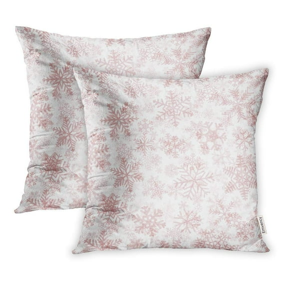 ARHOME Abstract Christmas of Snowflakes Light Red on Celebration Pillow Case Pillow Cover 20x20 inch Set of 2