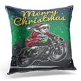 thumbnail image 1 of ARHOME Beard Santa Claus Riding Motorcycle in Christmas Design Cafe Pillow Case Pillow Cover 20x20 inch, 1 of 1