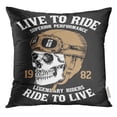thumbnail image 1 of ARHOME Biker Vintage Motorcycle with Skull in Helmet Uses Graphic Pillow Case 20x20 Inches Pillowcase, 1 of 1