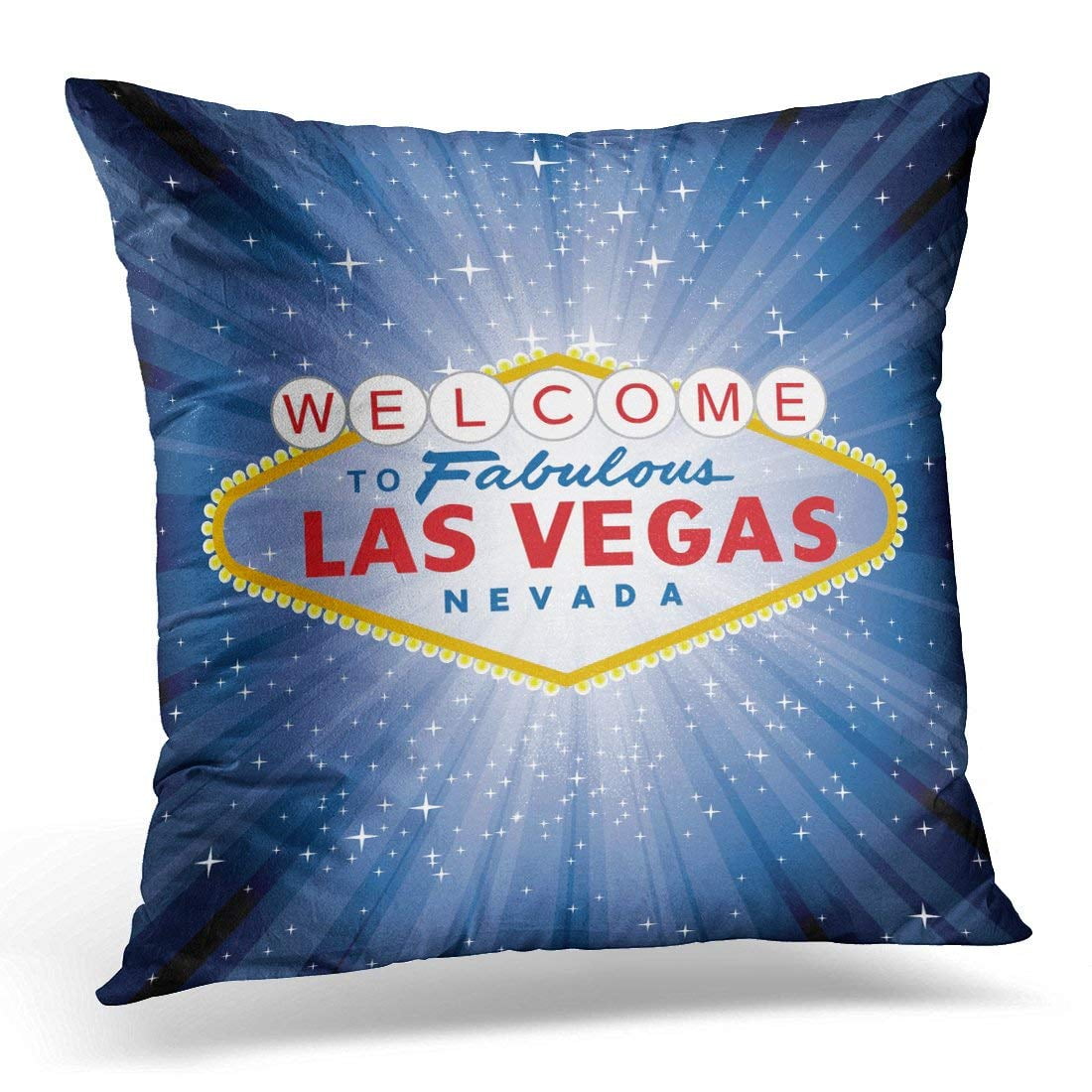 ARHOME Black Winner Las Vegas Sign Over The Night Star Burst Red Pillow Case Pillow
