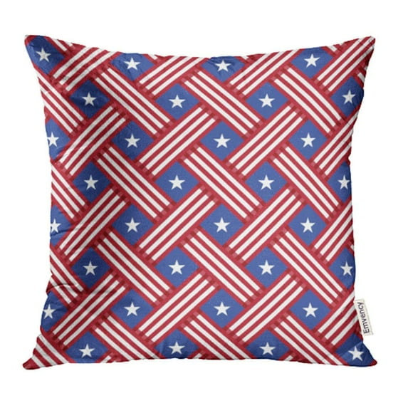 ARHOME Blue American USA Independence Day Mobile Projects Red Star July 4Th Flag Pillowcase Cushion Cover 18x18 inch