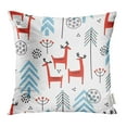 thumbnail image 1 of ARHOME Blue Doodle Christmas with Cute Red Deer and Fir Trees Holiday Floral Winter Funny Pillow Case Pillow Cover 18x18 inch Throw Pillow Covers, 1 of 1