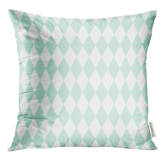 ARHOME Blue Geometric Pattern Mint Green and White Abstract Pillow Case 16x16 Inches Pillowcase