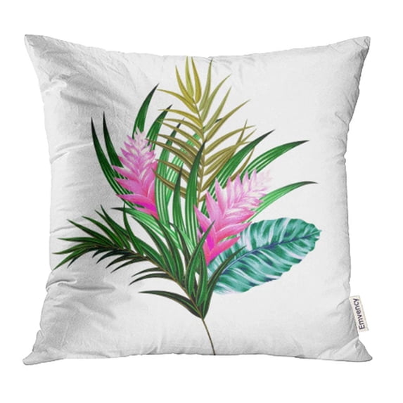 ARHOME Bouquet with Tropical Flowers Retro Hawaiian Floral Arrangement with Beautiful Pillowcase Cushion Cover 16x16 inch