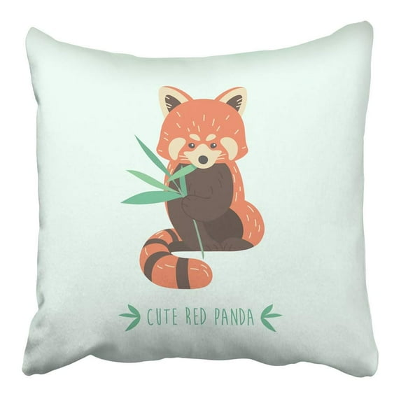 ARHOME Brown Animal Cute Red Panda Orange Animal Cartoon Asia Bear Cartoon Character Pillowcase Cushion Cover 16x16 inch