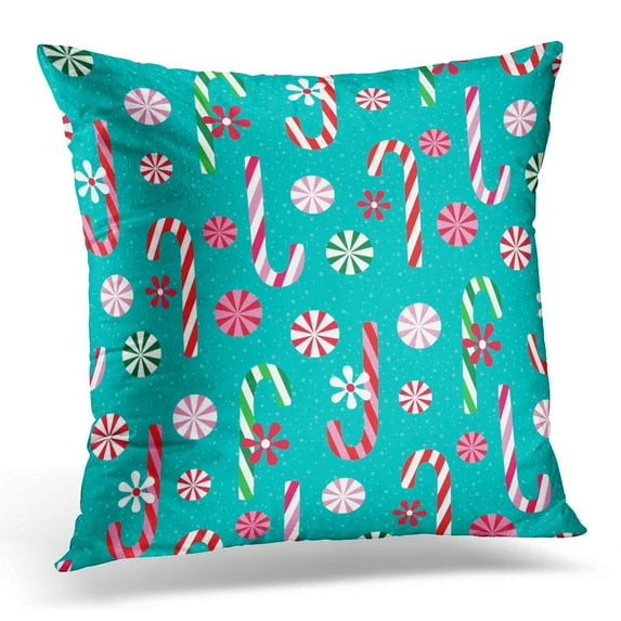 ARHOME Cane Christmas Candy Pattern Stripes Pillow Case Pillow Cover 20x20 inch