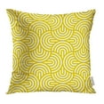 thumbnail image 1 of ARHOME Classic Yellow Geometric Pattern with Rounded Shapes Creative Line Mosaic White Pillow Case Pillow Cover 18x18 inch Throw Pillow Covers, 1 of 1