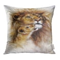 thumbnail image 1 of ARHOME Colorful Beautiful Airbrush Painting Loving Lion Her Baby Cub White Cute Pillowcase Cushion Cases 16x16 inch, 1 of 1