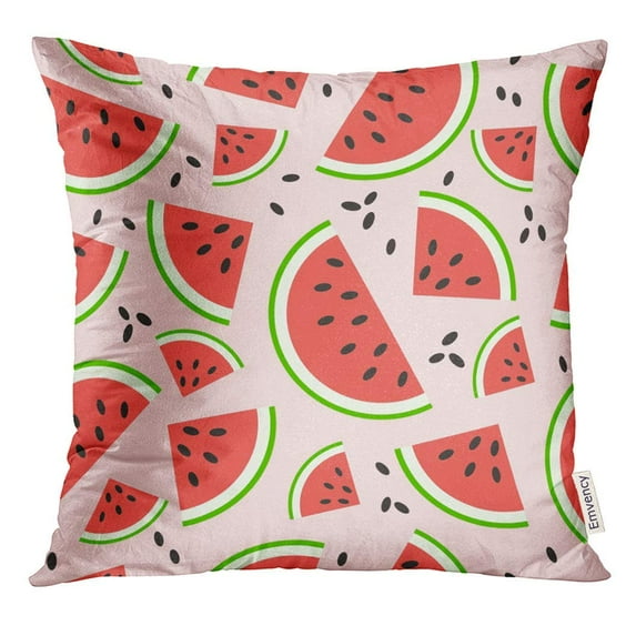 ARHOME Colorful Slice Watermelon Pattern Green Melon Pillow Case 16x16 Inches Pillowcase