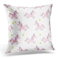 thumbnail image 1 of ARHOME Comic Unicorn with Pink on White Cute Throw Pillow Case Pillow Cover Sofa Home Decor 16x16 Inches, 1 of 1