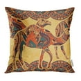 thumbnail image 1 of ARHOME Egyptian with Camel Decorated with Oriental Ornaments and Egypt Colorful Floral Pillow Case Pillow Cover 16x16 inch Throw Pillow Covers, 1 of 1