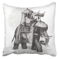 thumbnail image 1 of ARHOME Elephant Vintage Engraved Cent R¨¦cits D'histoire Naturelle By C Delon Published Pillow Case Cushion Cover 18x18 inch, 1 of 1