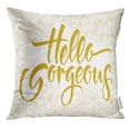 thumbnail image 1 of ARHOME Girl Modern Calligraphy Inspirational Quote Hello Gorgeous Brush Lettering Design with Unique Text Pillow Case 18x18 Inches Pillowcase, 1 of 1