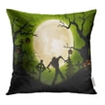 thumbnail image 1 of ARHOME Gravestone Halloween with Zombie in Graveyard Autumn Cartoon Celebration Dark Pillow Case Pillow Cover 18x18 inch Throw Pillow Covers, 1 of 1