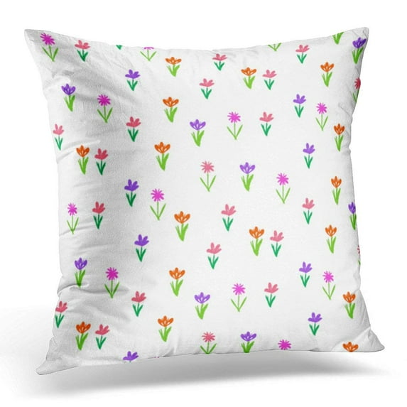 ARHOME Green Bohemian Grunge Floral Pattern with Small Flowers for Spring Summer White Ditsy Pillow Case Pillow Cover 20x20 inch