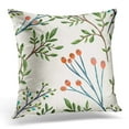 thumbnail image 1 of ARHOME Green Fern Hand Illustrated Floral Pattern on Watercolor Botanical Winter Pillow Case Pillow Cover 20x20 inch, 1 of 1